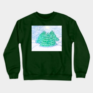 Three Christmas Trees Art Crewneck Sweatshirt